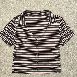 Walmart brand - green striped top
size small